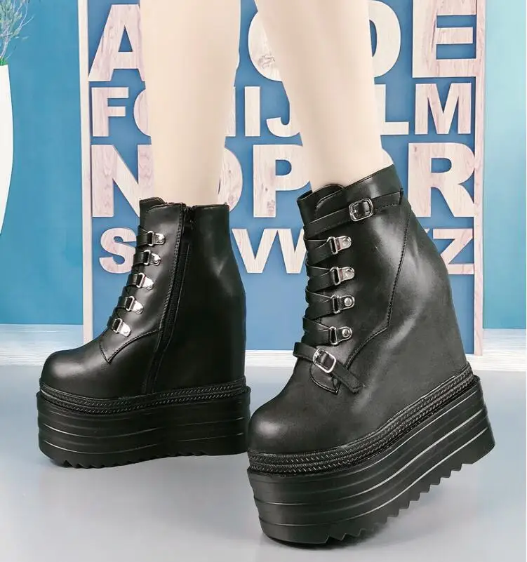 15CM thick bottom platform shoes super high heel women's shoes short boots wedge shoes