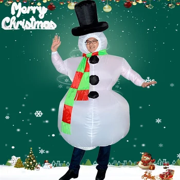 

Christmas Inflatable Snowman Costume Suit for Adults Halloween Cosplay Party IK88