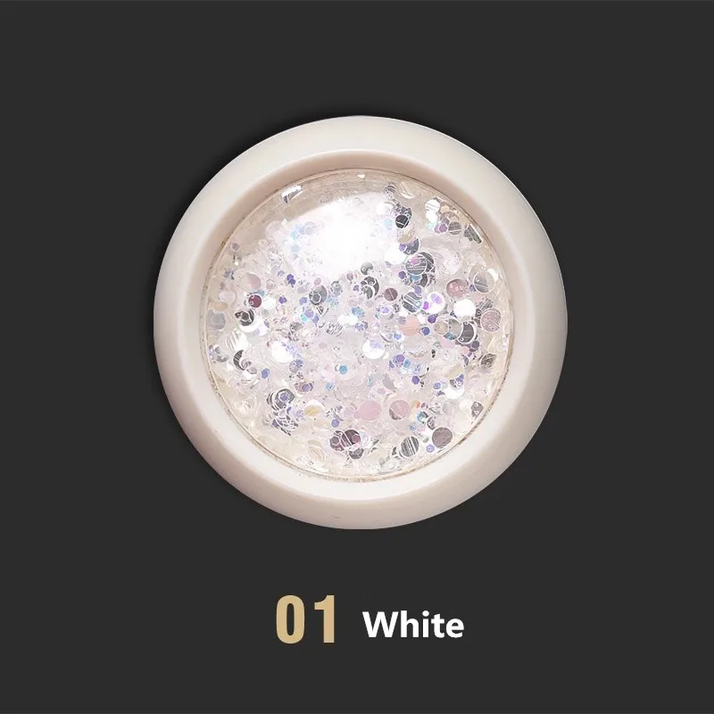 01 Nail Flakes Горячая голографическое искусство ногтей Блестящий хлопья Русалка шестиугольник блестки Нерегулярные блестки порошок для ногтей DIY Дизайн ногтей украшения - Цвет: 01 Nail Flakes