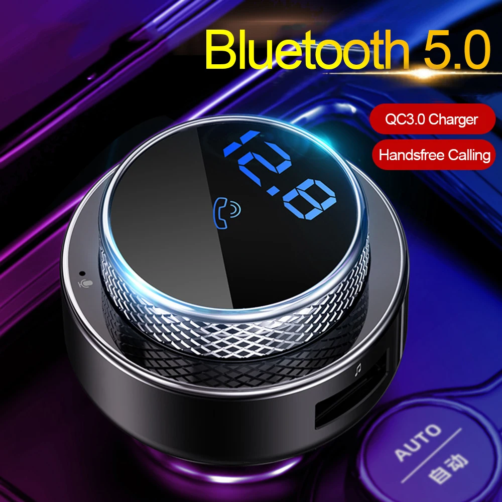 

JINSERTA QC3.0 Dual USB Charger Car Bluetooth 5.0 FM Transmitter Handsfree Mp3 Audio Player Support TF/U Disk Car Accessories