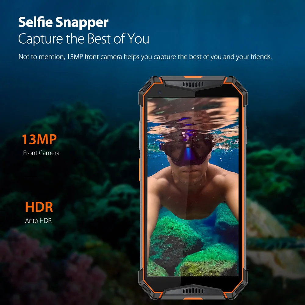 Глобальная версия Ulefone Armor 3 IP68 Водонепроницаемый Android 8,1 5," FHD+ Восьмиядерный 4 Гб+ 64 Гб NFC 21 МП 10300 мАч смартфон