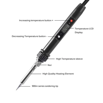 

80W LCD Mini Electric Soldering Iron Solda Adjustable Temperature Welding Solder Iron Fast Heating Electronic Repair Tools