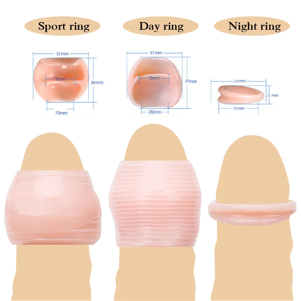 Male Sex Toys 3PCS Multifunction Foreskin Correction Penis Rings Delay Ejaculation Male Chastity Device Screw Shape Cock Ring Sex Toys For Men