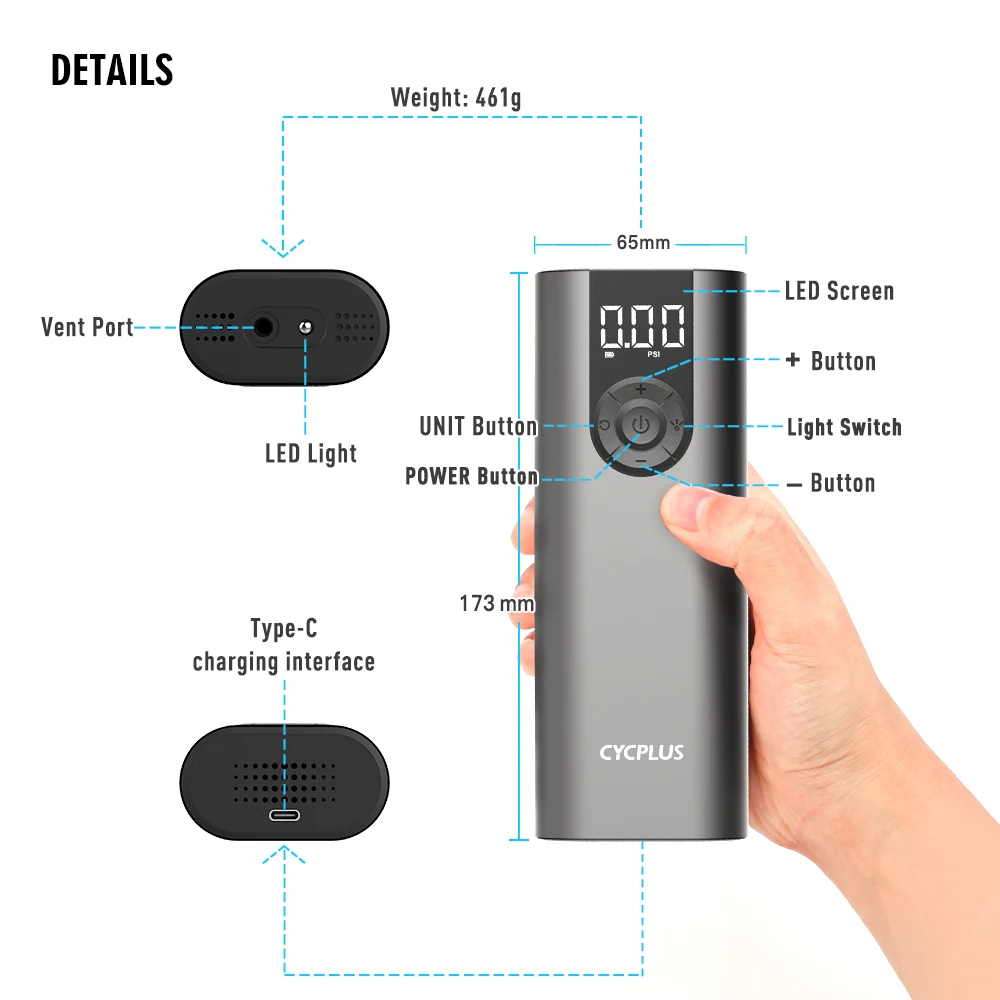  Woowind LP1 Tire Inflator Portable Air Compressor 150 PSI Bike  Pump Auto Off Tire Pump Portable Air Pump for Car Tires with Presta Valve  Schrader Valve and Dunlop Valve : Automotive