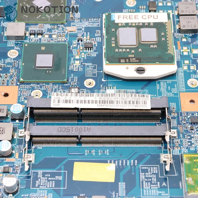 NOKOTION для acer aspire 5740G 5740 5740Z материнская плата для ноутбука MBPMG01001 MB. PMG01.001 48.4GD01.01M HM55 DDR3 512MB GPU Бесплатный процессор