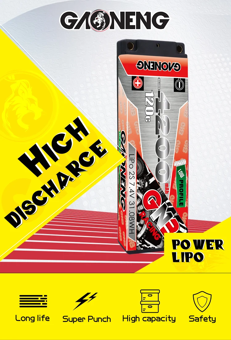 Gaoneng GNB 4200mAh 120C 2S 7,4 V PLUS перезаряжаемый Lipo аккумулятор XT60/T разъем для 1:10 RC автомобиля лодки