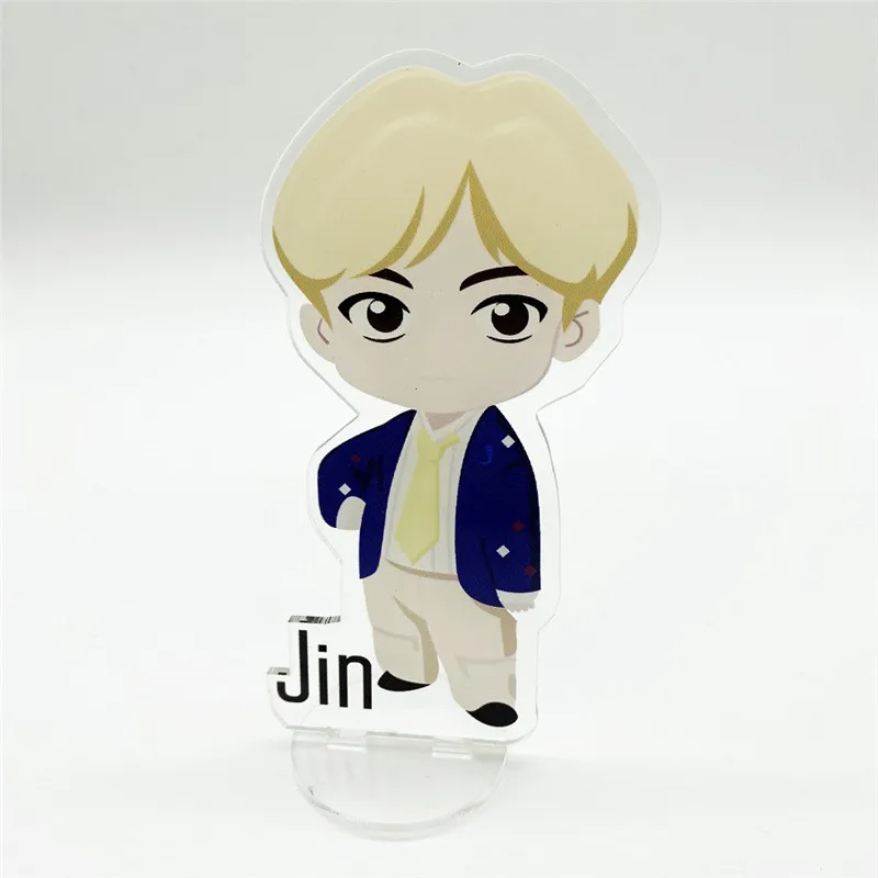 KPOP Bangtan мальчики аниме прозрачный Стенд фигура кукла доска декор стола CarDecor JUNG KOOK SUGA JIMIN JIN мальчик с Luv поддельная любовь - Цвет: JIN