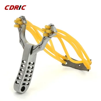 

New Alloy Slingshot Bow Stainless Steel With 8 Strip Rubber Bands And Hollowing Out Design FOr Outdoor Hunting Shooting