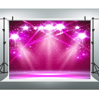 

Pink Free Stage Concert Rockstar Backdrop Night Show Disco Dance Party Club Banner Spotlight Lights Background for Photography
