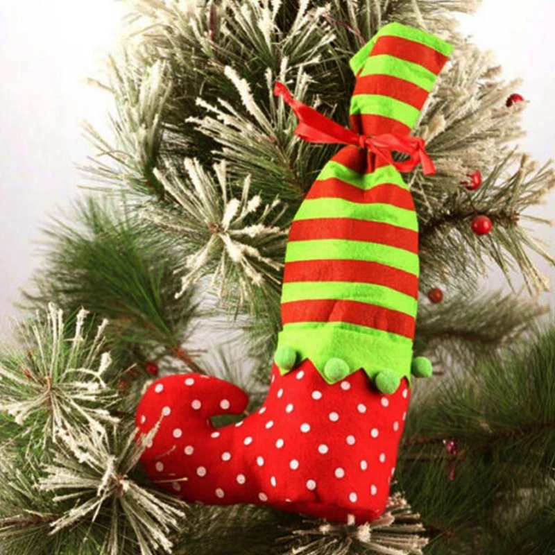 Christamas Stocking Socks Christmas Decor Package Party Supplies Home Decoration Atmosphere Santa Claus Elf Shoe