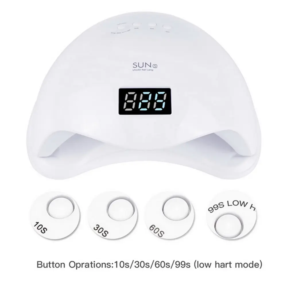 SUNUV SUN5 48 Вт Светодиодная УФ-лампа для ногтей Сушилка для ногтей Гель-лак отверждающий светильник с нижней частью 10 s/30 s/60s99s таймер ЖК-дисплей