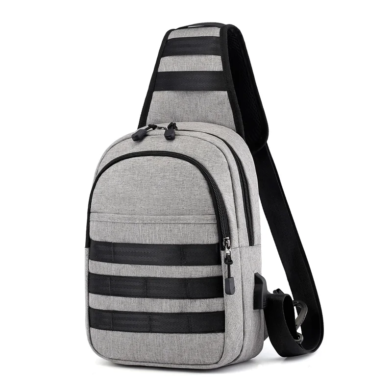 Men's new outdoor sport strap shoulder pouch horizontal chest bag