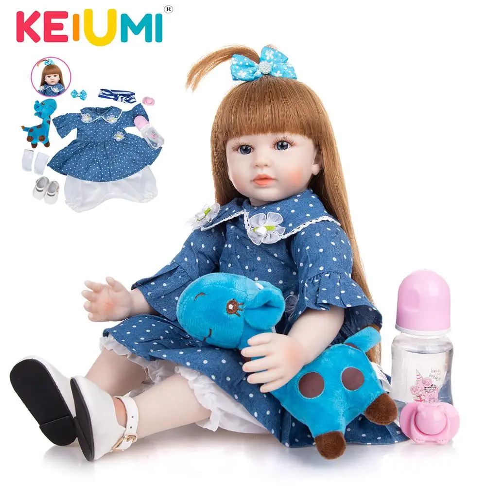 KEIUMI 19 Inch DIY Long Hair Fashion Reborn Baby Dolls Cloth Body Girl Doll Gifts For Children Birthday Xmas Gift | Игрушки и хобби