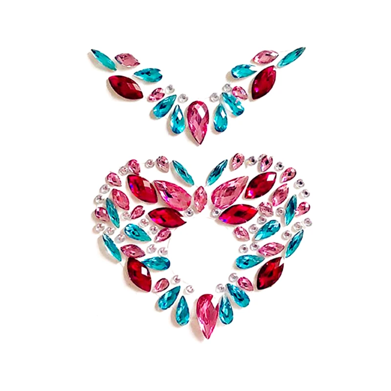 

Body Navel Jewelry Rings Sticker Sexy Women Bling Gems Belly Button Decoration for Party Club Body Art Tattoo Sticker 5 pieces