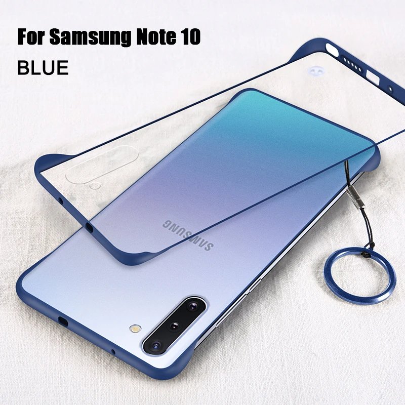 Бескаркасный чехол для samsung Galaxy Note 10, чехол, Ультратонкий матовый ПК, ударопрочный чехол для задней панели samsung Galaxy Note 10 Plus 5G - Цвет: Note 10 Blue