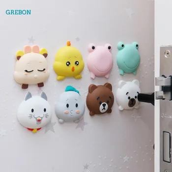 

Anti Collision Door Bumper Strip Handle Bumper Silicone Stopper Rubber Creative Wall Protector Sticker Shockproof Round Silencer