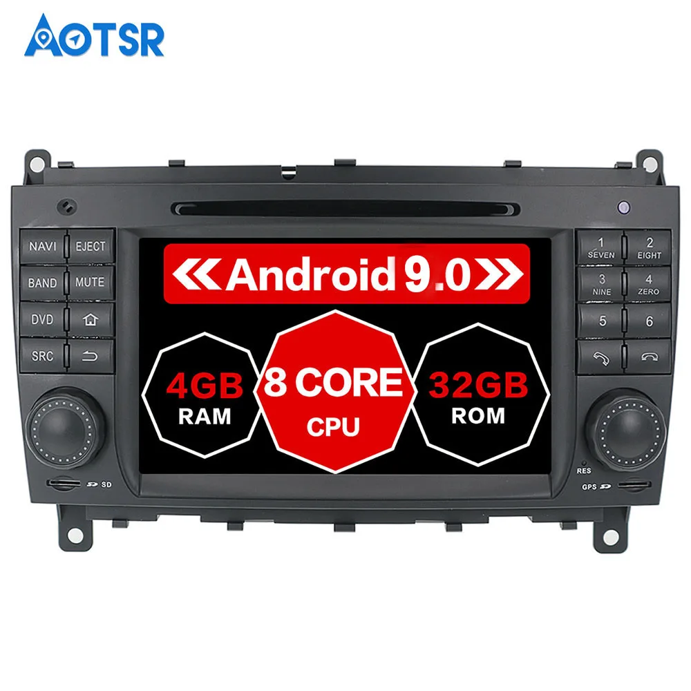 Android 9 gps навигация dvd-плеер автомобиля для Mercedes Benz CLK W209/CLS/W219 gps-навигация, радио, стерео dvd-плеер автомобиля px5 медиа