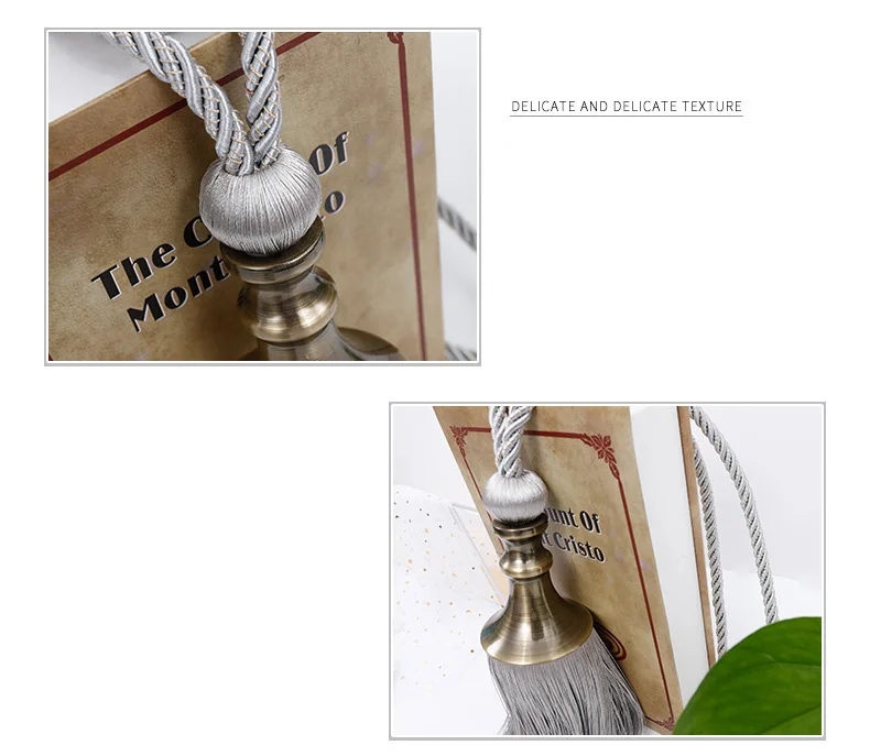 Description Picture 5 of item2PCS Tassel Curtain Tieback European Vintage Style Curtain Decorative Accessories, Rope Buckle Straps with Hanging Ball