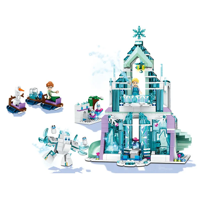 731 шт., серия Снежный мир, волшебный ледяной замок Эльзы, набор для девочек, строительные блоки, кирпичи, игрушки для девочек, друг, совместим с 41148