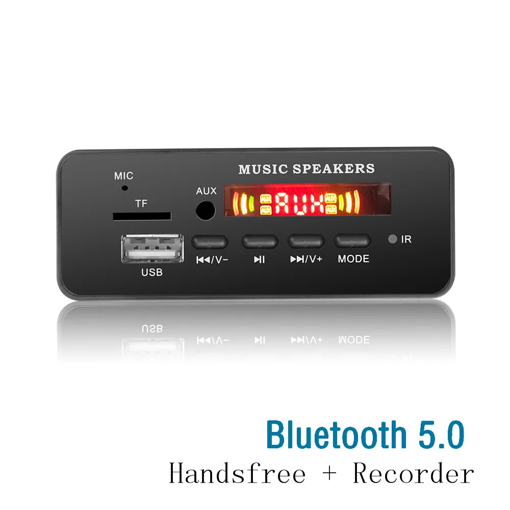 12 В Bluetooth 5 0 гарнитура Встроенная WMA WAV MP3 декоративная плата модуль FM радио TF карта
