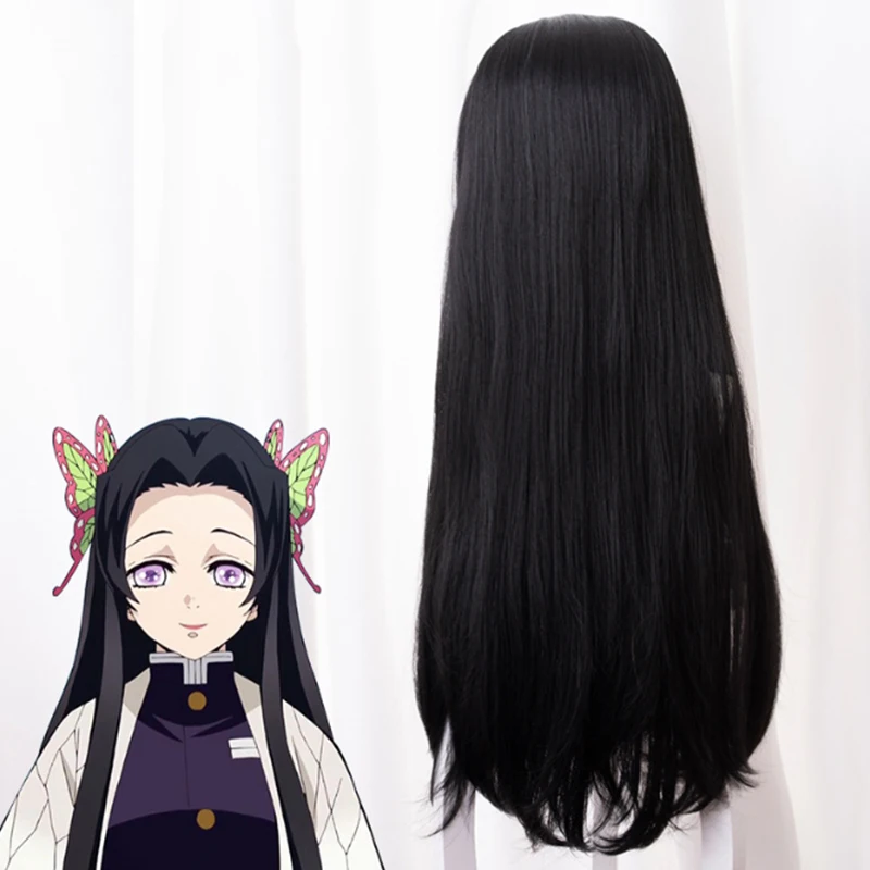 Аниме комикс демон убийца Kimetsu no Yaiba Косплей парики Kochou Kanae косплей парик термостойкий синтетический парик черные длинные волосы