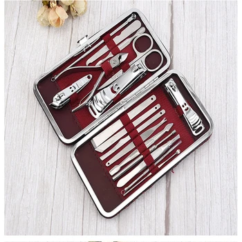 

16pcs/set Multifunction Nail Clipper Set Portable Stainless Steel Nail Scissors Clipper Tweezer Dead skin clamp Nail art Set