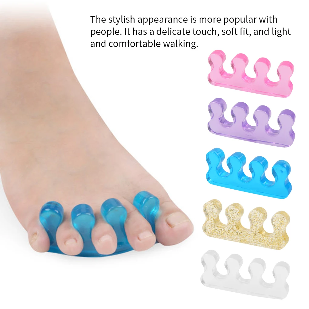 2PCS/Set Soft Silicone Manicure Pedicure Nails Finger Separator Flexible Finger Toe Spacer Separation Straighteners Tool nail art tools finger toe separator