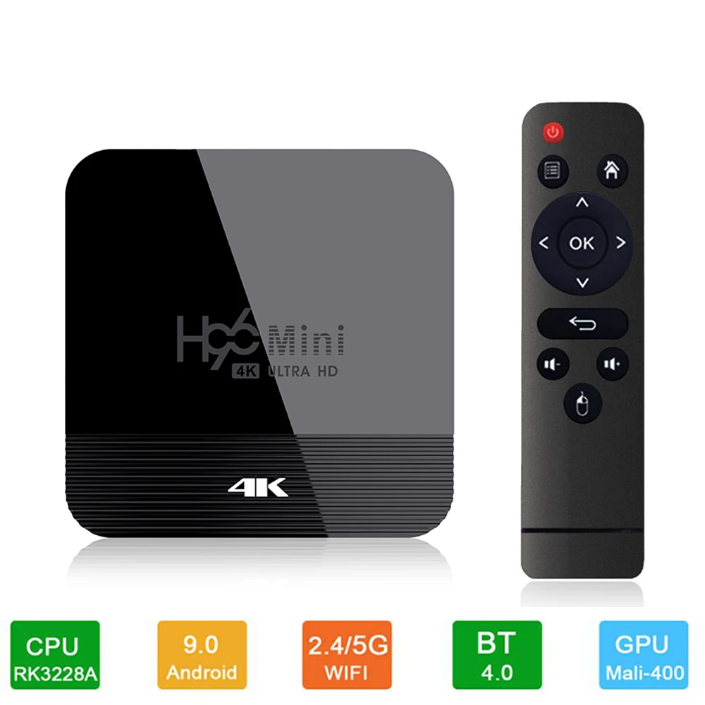 H96 Мини Смарт ТВ приставка Android 9,0 RK3228A 4K Поддержка Netflix учетная запись Youtube медиаплеер глобальная IP ТВ Смарт приставка