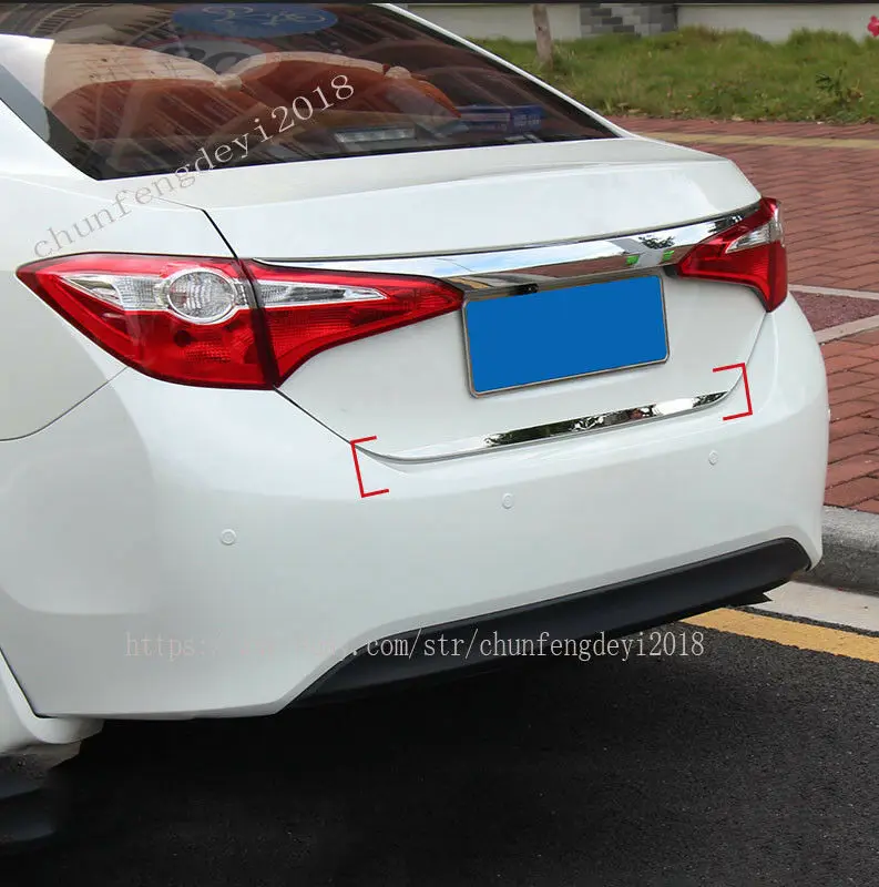 Хромированная Задняя Крышка багажника из нержавеющей стали для Toyota Corolla