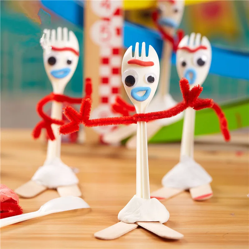 14cm Diy Forky Buzz Lightyear Toy Story 4 Cartoon Action Figure Collectible Doll Toys DIY Interactive Toy for Children Gifts