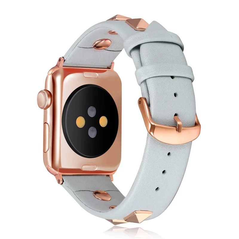 Кожаный ремешок-браслет с заклепками для apple watch band 4 correa 44 мм 40 мм iwatch 38 мм 42 мм серия 4 3 2 1 Аксессуары для apple watch