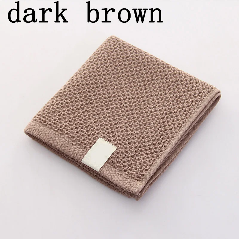 dark brown Впитывающее Вафельное полотенце в японском стиле 72*32 см, мягкое Вафельное полотенце, 1 шт., аксессуары для ванной комнаты, однотонное полотенце из хлопка - Цвет: dark brown