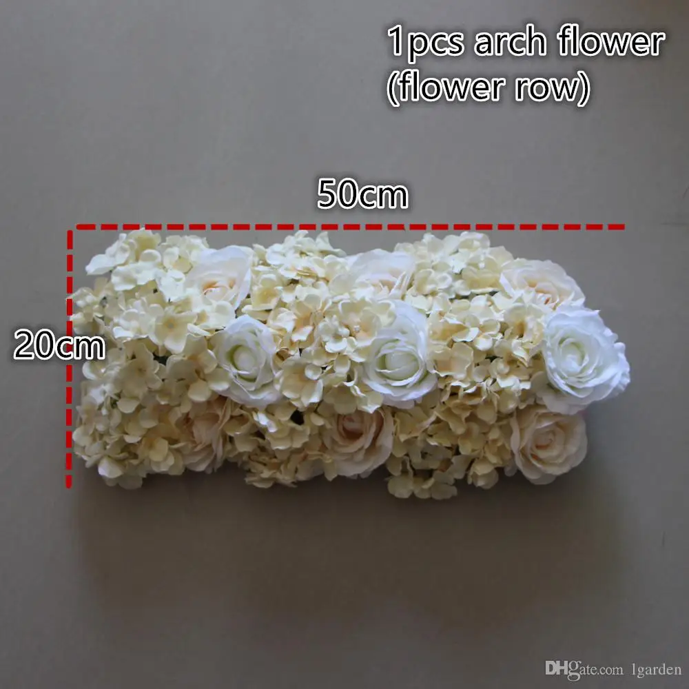 50CMX 20cm Simulation Wedding Rose Hydrangea Arrangement Flower Square Decorative Wedding Background Decorative flower 10pcs