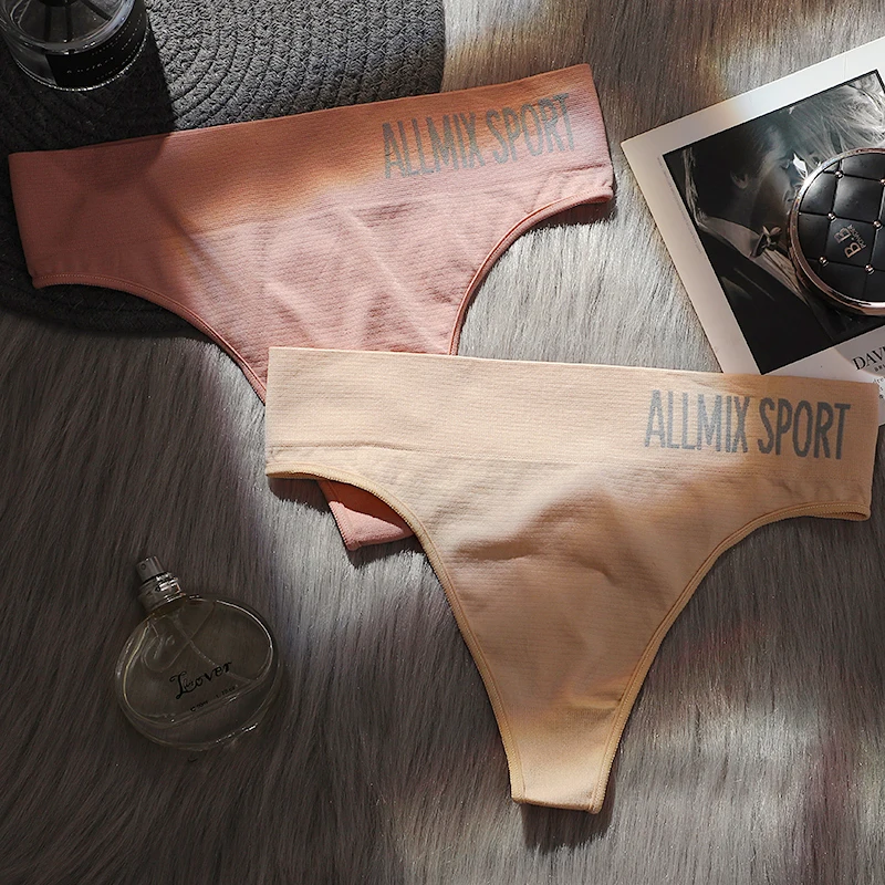 

2020 New Sexy Mid Waist String Sport Thong Women Cotton Underwear Women Fashion Panties Seamless Lingerie Tanga Women Underwear