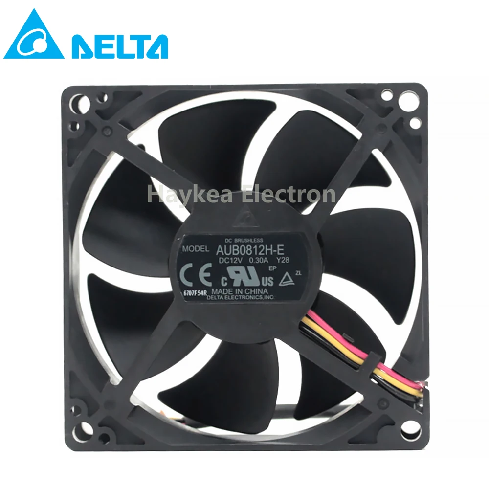 Original for delta AUB0812H-E ROO 12V 0.3A 8CM 3 wire projector axial cooling fan 3000RPM 35CFM