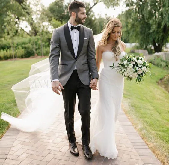 same as image ANNIEBRITNEY мужские свадебные костюмы на заказ Slim Fit классический белый смокинг жениха Формальные Вечерние платья Мужской Блейзер брюки жилет - Цвет: same as image