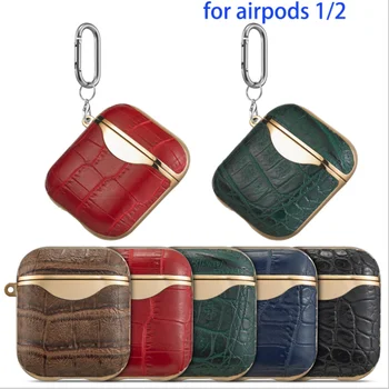 

Leather Case for airpods 2/1 case luxury earpods cover Apple wireless Bluetooth headset accessories for Apple Airpods case