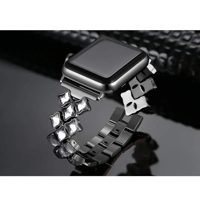 Женский Алмазный ремешок для iwatch 3 2 42 мм 38 браслет из нержавеющей стали apple watch SE