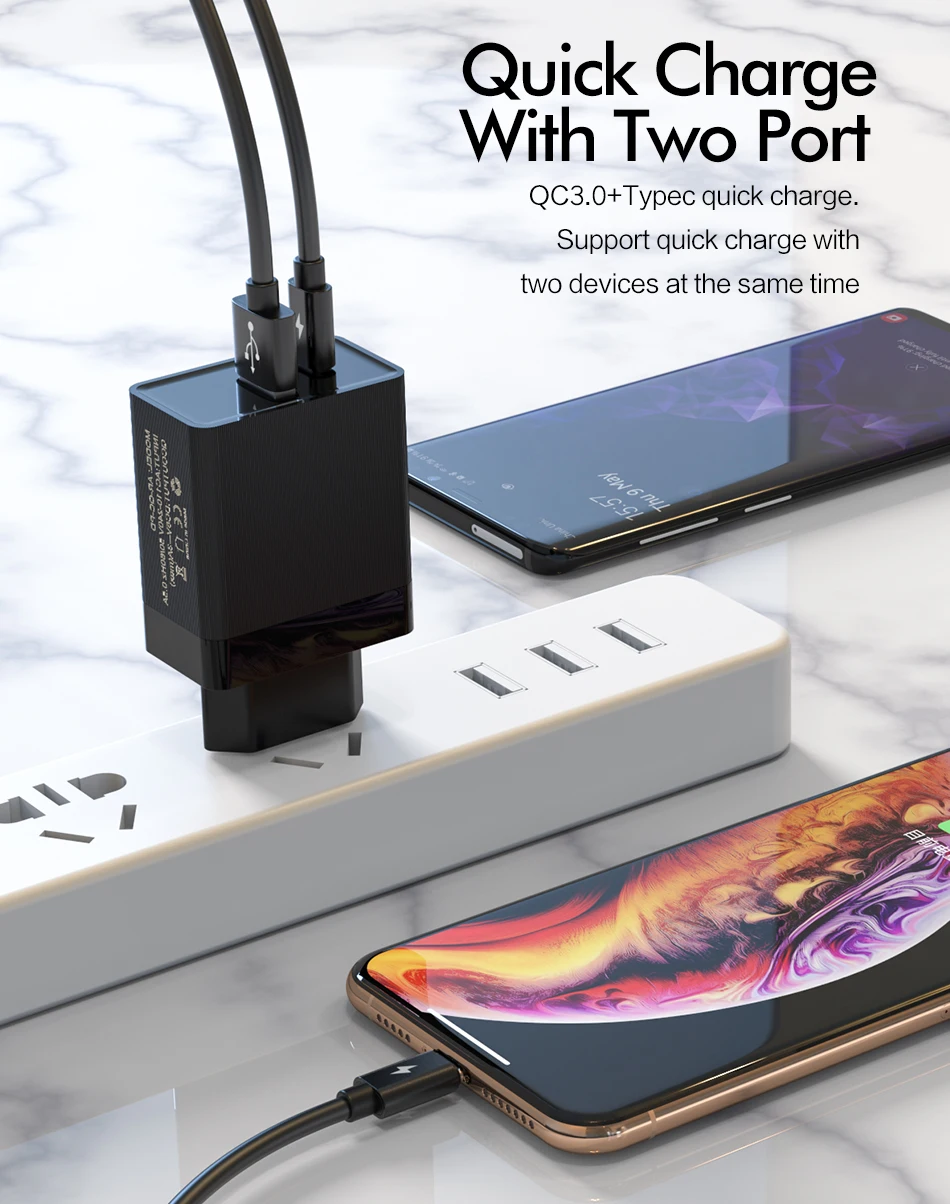 ROCK Quick Charge 3,0 type C USB зарядное устройство QC3.0 настенное зарядное устройство для мобильного телефона iPhone 11 Pro Max Xiaomi samsung Быстрая зарядка