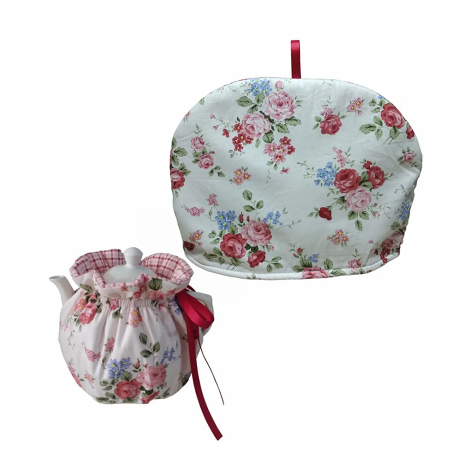 Cotton Vintage Floral Teapots Dust Cover Tea Cosy Insulation Kettle Tea Pot Protection Cover Home Decorations Pots Accessori