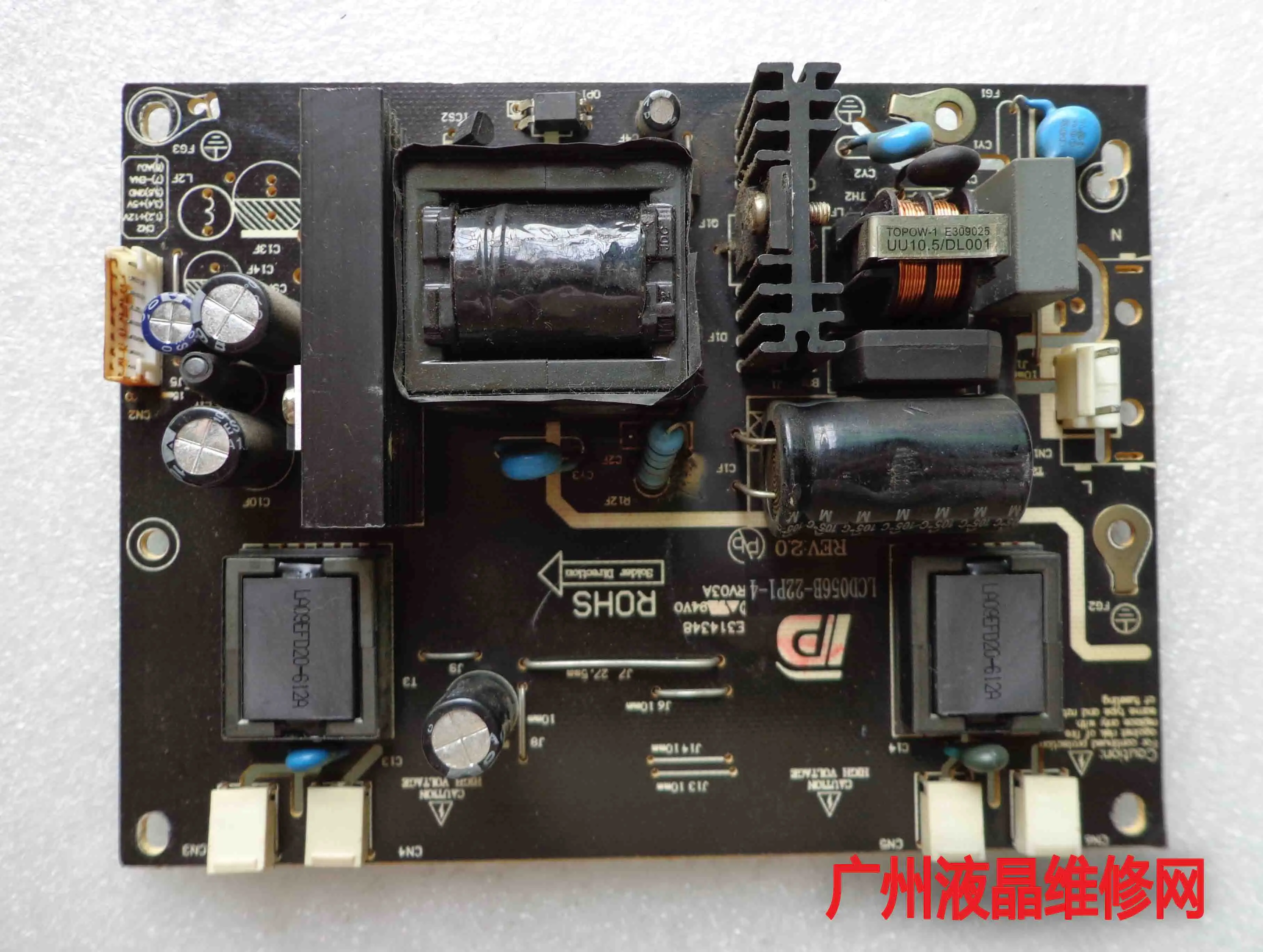 LCD056B-22P1-4 REV: 2,0 E314348 Одиночная 12V плата питания четырехламповая Высоковольтная плата