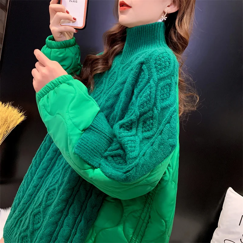 green sweater