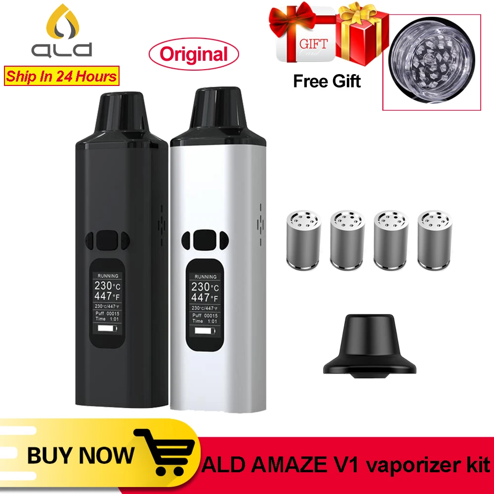 ALD AMAZE V1 vaporizador hierba seca de fumar de hierbas E-cigarrillo vaporizador portátil pluma vape con 0,96 pulgadas de pantalla Oled de gran tamaño
