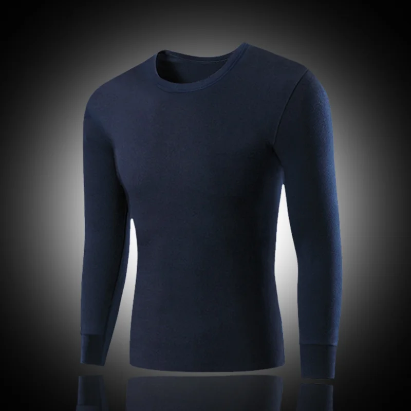 SeeBest для мужчин тепловой Uderwear топ футболки куртка внутренняя одежда зимой толстые кальсоны размера плюс M XXXL Лыжный спорт - Цвет: Navy Blue