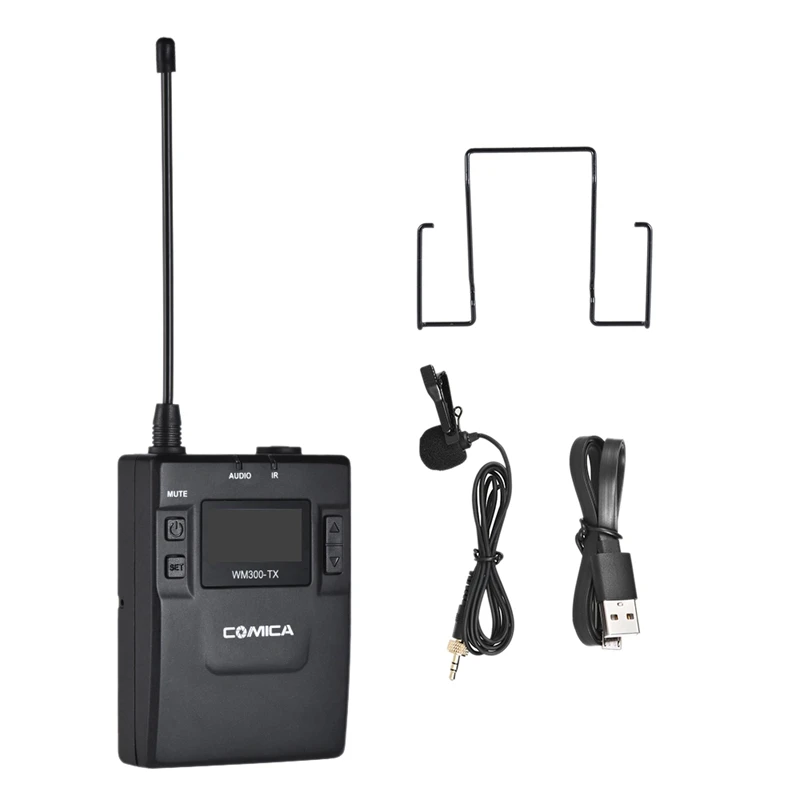 Comica Cvm-Wm300Tx Uhf 96 канальный беспроводной металлический передатчик с микрофоном с петличный микрофон Встроенный литиевый Батарея 3,7 V 2000 мА-ч