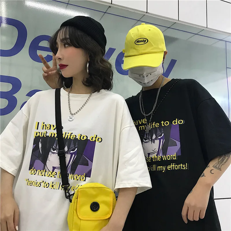Harajuku Мужская футболка Женская Наруто Саске боль крутая унисекс короткий рукав Футболка уличная японская аниме забавные футболки с принтом