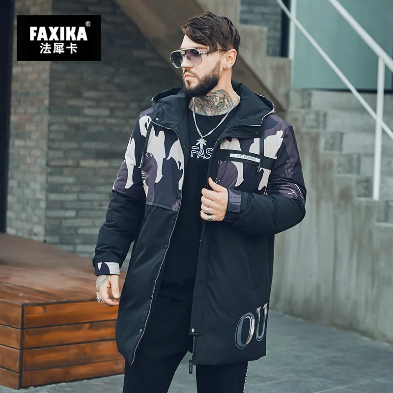 FAXIKA, большой размер, длинное мужское зимнее пальто, толстая новая куртка-пуховик