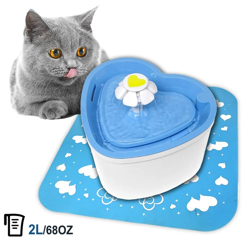 Кошачий фонтан, диспенсер для воды 2L/68Oz автоматический питье домашних животных супер тихий, здоровый и гигиенический поилка со свежим