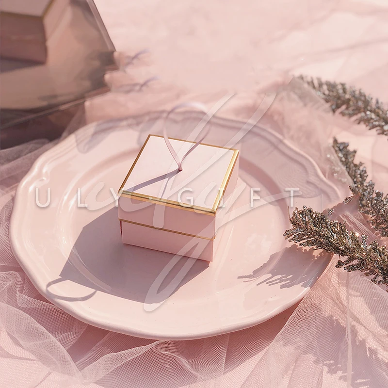20 шт Розовый Лепесток квадратная маленькая коробка посылка Свадебная коробка шоколадных конфет Свадебные подарки упаковка сахара коробки - Цвет: pink box