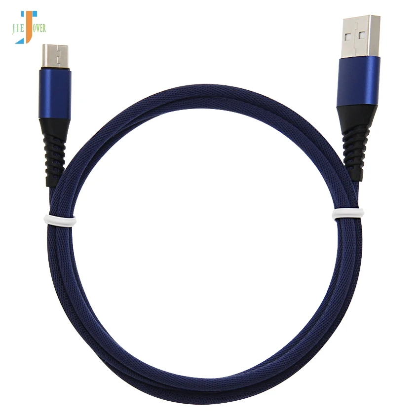 100 шт/лот usb type C кабель для USB C для samsung S10 S9 S8 huawei Xiaomi Быстрая зарядка USB C кабель нейлоновый Плетеный зарядный кабель